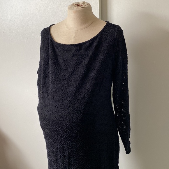 Isabel Maternity by Ingrid and Isabel Black Lace Midi Dress Size L - Picture 4 of 8